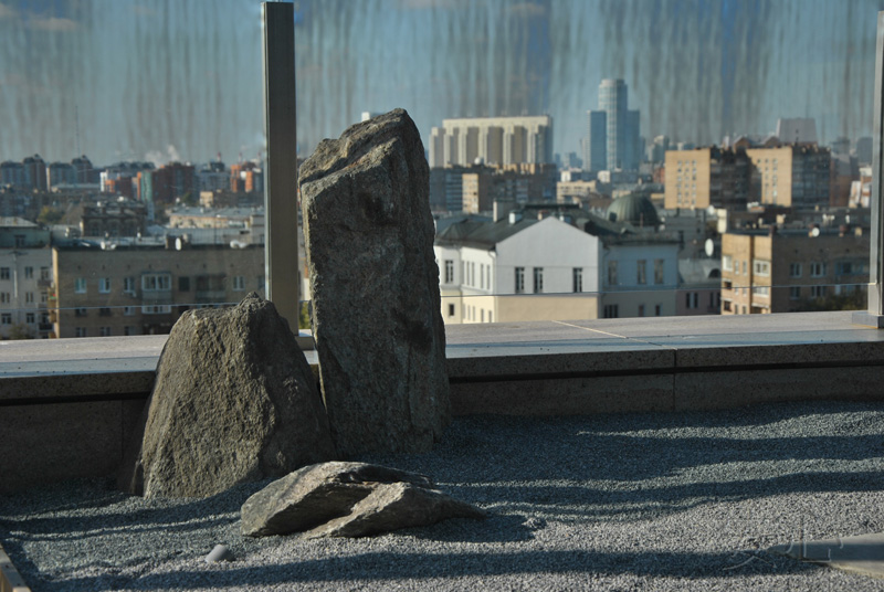 Garden of stones in the city