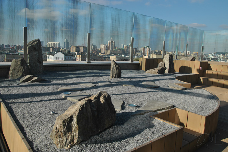 Garden of stones in the city